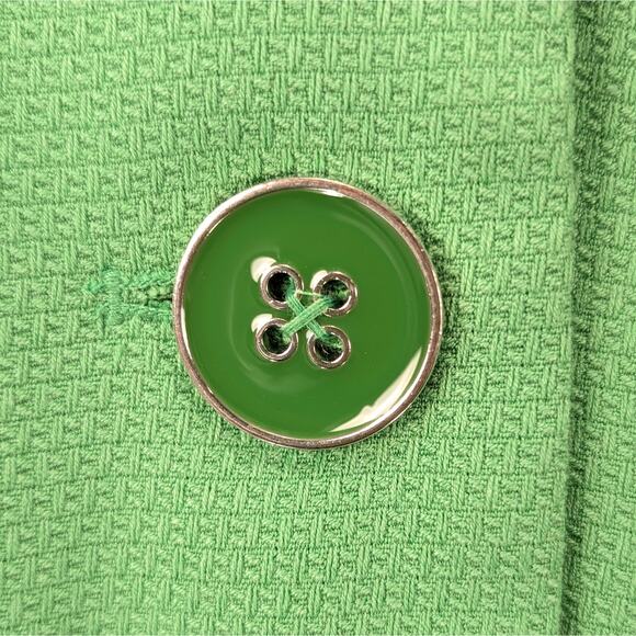 Dialogue Textured Knit Button Up Blazer Jacket Dopamine Electric Green Medium - Picture 9 of 14